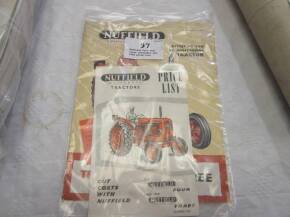 Nuffield Universal sales catalogue and 1959 price list