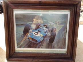 Framed print of Jackie Stewart at the 1968 Grand Prix