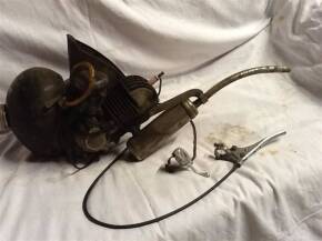 Berini autocycle engine, as found condition but c/w handlebar levers