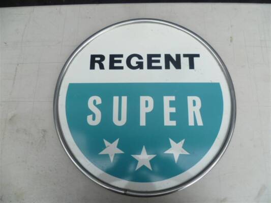 Regent Super, a circular fuel pump sign