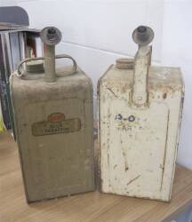 Esso Blue Paraffin, two 1 gallon dispensing cans with original transfers