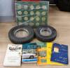 Two tyre advertising ash trays, motorists diaries etc and collection of Bonaparte coins from Total