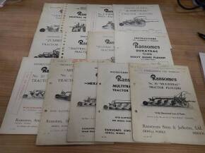 Qty of Ransomes tractor plough parts lists and price lists, to inc; Solotrac, Duotrac, Giantrac, MultiTrac TS46D etc