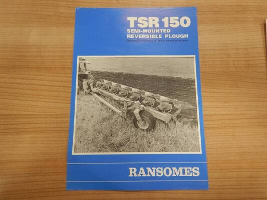 Ransomes TSR150 semi-mounted reversible plough sales leaflets