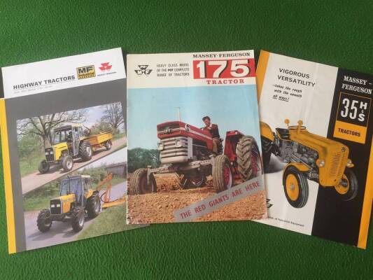 Massey Ferguson 175 Red Giant tractor, Massey Ferguson 300 series highway tractor and Massey Ferguson 35 Industrial tractor brochures (3)