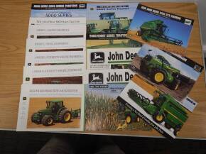 John Deere a large qty of sales brochures to inc; 75-120hp, 9000-9000T, 5000 etc (17)