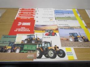 A qty of tractor sales brochures to inc; Same Aster, Steyr, Renault. All of a modern/classic era