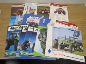 A large qty of modern/classic tractor sales leaflets and brochures to inc; Deutz, Fiat, Zetor etc