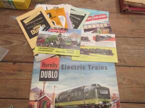 Hornby; a selection of Dublo and sales leaflets t/w catalogues of rolling stock, track and accessories