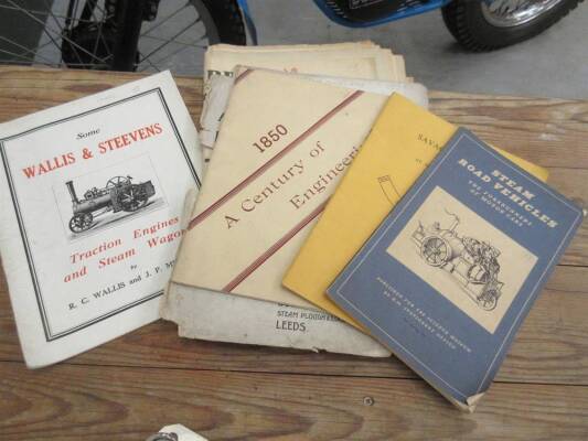 Selection of steam literature; John Fowler Agricultural & Road Loco' catalogue (no cover), Savages - A Century of Engineering & A Short History, Steam Road Vehicles, Wallis & Steevens Traction Engines & Steam Wagons