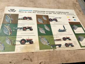 Original Massey Ferguon 135-165-175 hydraulic operation poster