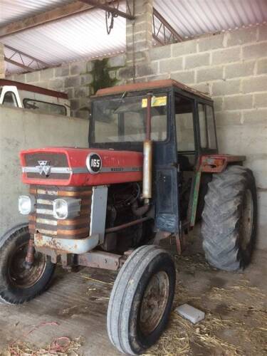 c1960s MASSEY FERGUSON 165 4cylinder diesel TRACTOR Reg. No. 224 ADI (expired) This Irish imported tractor is reported to run very nicely although there is a water leak and the brakes need attention. Engine and gearbox are stated to be good and it is fitt