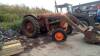 NUFFIELD Universal 4cylinder diesel TRACTOR Reg. No. WRR 192 (expired) Fitted with front loader and presented in ex-farm condition, stated to be running but brakes require immediate attention