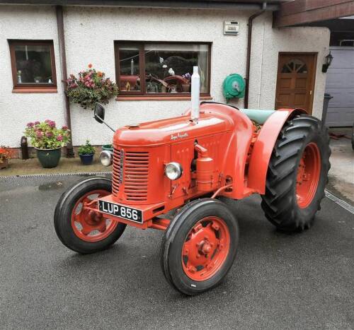1951 DAVID BROWN Super Cropmaster 4cylinder petrol/paraffin TRACTOR Reg. No. LUP 856 Serial No. SP1307 On pneumatic 14.9x28 rear and 6.00x19 front wheels and tyres and stated to be in good condition. Supplied with V5C