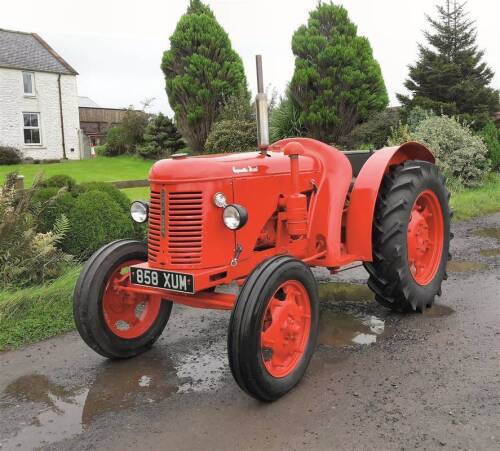 1960 DAVID BROWN Cropmaster 4cylinder diesel TRACTOR Reg. No. 858 XUM Serial No. P29098 Stated to be in very good condition this example is on pneumatic 12.4x28 rear and 6.00x19 front wheels and tyres. Supplied with V5C