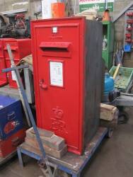 A large ER Post Office 'in wall' mounting post box with cast iron front, the collection time plate identifying it as from 23 Tamworth Road.