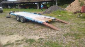 Tiltbed heavy duty car recovery trailer c/w strengthened ramps, brand new towing head with drawbar fixing, bed strengthened to carry pallets as well