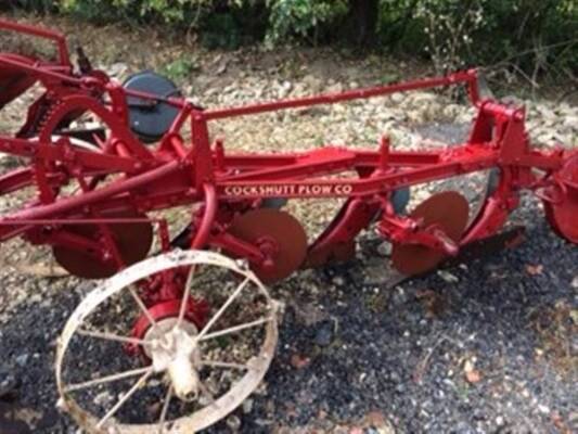 Cockshutt trailed 3furrow plough Model no. 6 early restoration c/w spanner and spare points