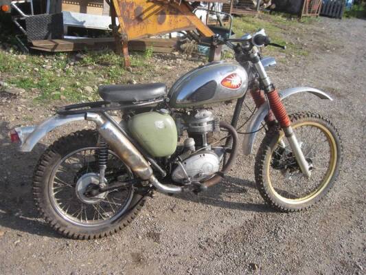 1961 250cc BSA C15 Trail Reg No. 515 XUL Frame No. C15 4416 Engine No. C15 4416 This purposeful off roader is somewhat of a hybrid machine being fitted with a Yamaha/Honda front end. Fitted with lighting and in running order the C15 is offered for sale wi