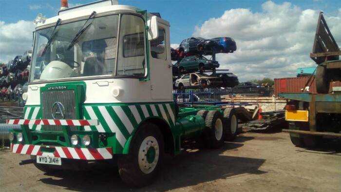 1969 Atkinson T45 Viewline 6x4 chassis cab Reg. No. Q575 WDT formerly WYO 314H (expired) Chassis No. 18357 Finished in green and white the Cummins powered 6x4 has air horns and beacons to the roof. This former recovery vehicle is believed to be ex Pickfor