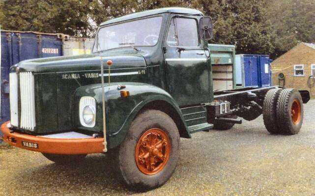 1967 Scania Vabis L76 4x2 chassis cab Reg. No. GEY 740E Chassis No. 435789 This bonneted Scania is fitted with a 6 cylinder diesel engine, PTO unit and pipes in cab and has been recently restored and painted. The vendor states that it starts, runs and dri