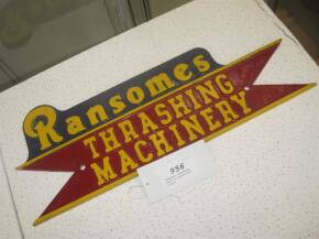 Ransomes threshing machine agents wall plaque