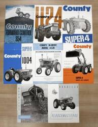 County; 6 tractor sales brochures t/w 2 Roadless tractor sales brochures inc' Super 4, Super 6, 1124 and Ploughmaster 65 and 95