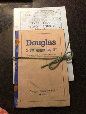 Douglas generating set handbook, type T300 petrol engine MkII manual t/w diesel maintenance, heat engines manual