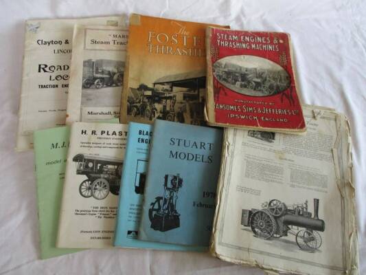 Range brochures from Ransomes 1921, Case, Stuart Models, H R Plastow etc 9 items