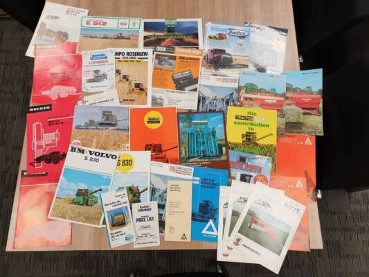 Large qty baler and combine sales brochures and leaflets to inc' Allis Chalmers, Welger, Lely etc (30) 1967-1971