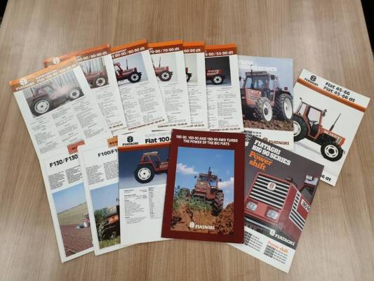 Fiat, qty tractor sales leaflets and brochures (14)