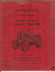 Massey Harris 744 PD tractor operating instructions and service manual