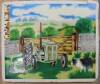 Ferguson tractor scene on ceramic wallplaque, complete with backplate and fittings for hanging