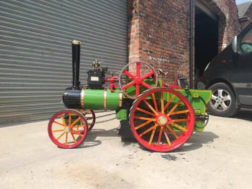 4ins scale freelance Marshall style traction engine ex Holkham Hall. This most interesting model was built over a 6 year period from 1946 to 1952 by Mr Stanley Grimes, an apprentice of Panks Engineering, Norfolk who were suppliers of Marshall and Ransomes