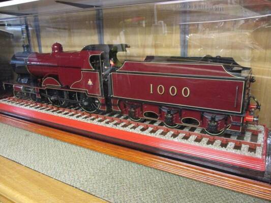 3.5ins Gauge Midlands Railway 4-4-0 Compound No.1000 locomotive and tender (first built in 1902 and rebuilt 1914). This fine model is built with 3 cylinders as per the original. It has been the subject of a chassis and boiler off rebuild and was steaming