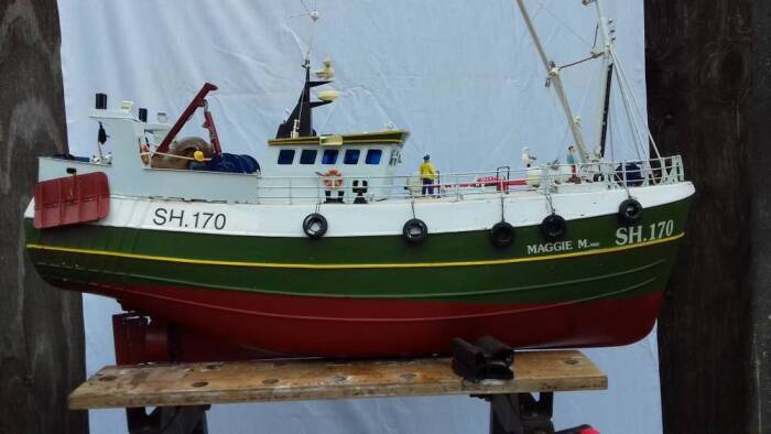 Radio controlled model 'Maggie M' trawler and case