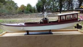 Radio controlled model 'Lady Mary' steam launch and case