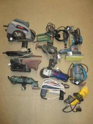 Qty 240V power tools, sanders, grinders, jigsaw, profiler etc (13)