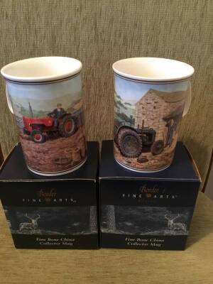 Border Fine Arts mugs boxed 1no. IHC 'Lifting The Pinks', 1no. Fordson 'Won't Start'