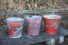 Galvanised fire buckets (3)