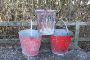 Galvanised fire buckets (3)