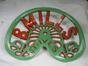 B Mills of St Ives, a manufactured cast iron seat