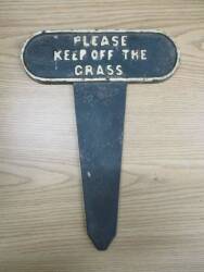 Please keep of the grass, cast iron sign