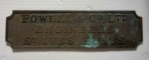 Fowell & Co, St. Ives reproduction brass nameplate