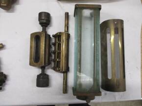 Steam engine gauge glass protectors, Dewrance and others