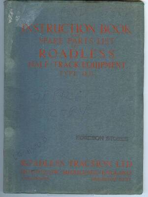Roadless half track type DG instruction book and parts list