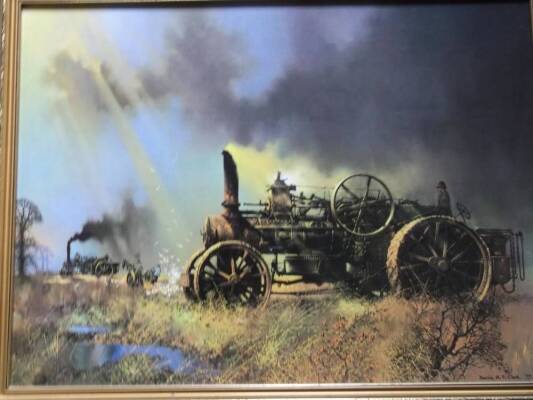 Ploughing Engines a glazed and framed print by Barrie A.F. Clark