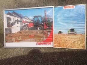 Manitou and Claas framed dealers showroom print and poster