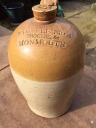 Large 'Barrell Bros Grocers & Co' Monmouth Stoneware Jar