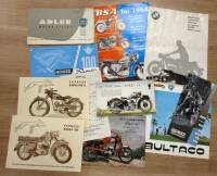 Motorcycle brochures/flyers 1950s and 60s: BSA, Ariel, BMW, Express, Horex, Derbi, Bultaco, Adler